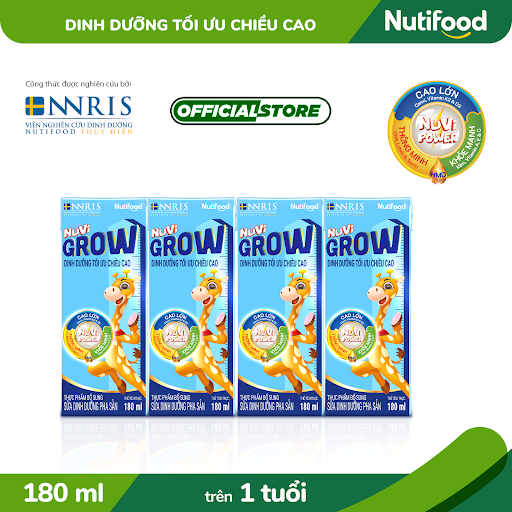 Thùng 48 hộp sữa NutiFood NUVI GROW 180ml