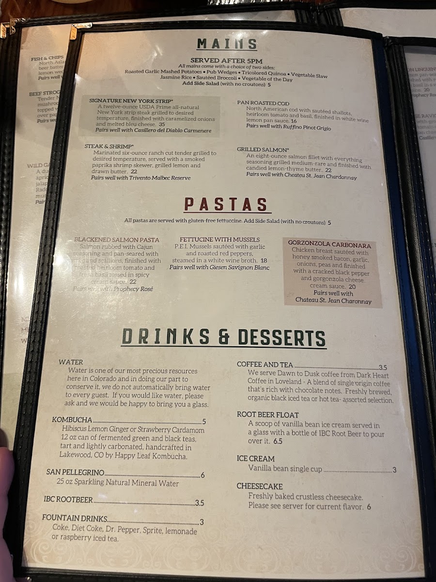 Henry's Pub gluten-free menu