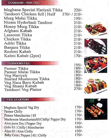Meghana Biryani menu 