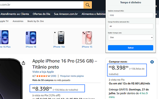 Tempo é dinheiro