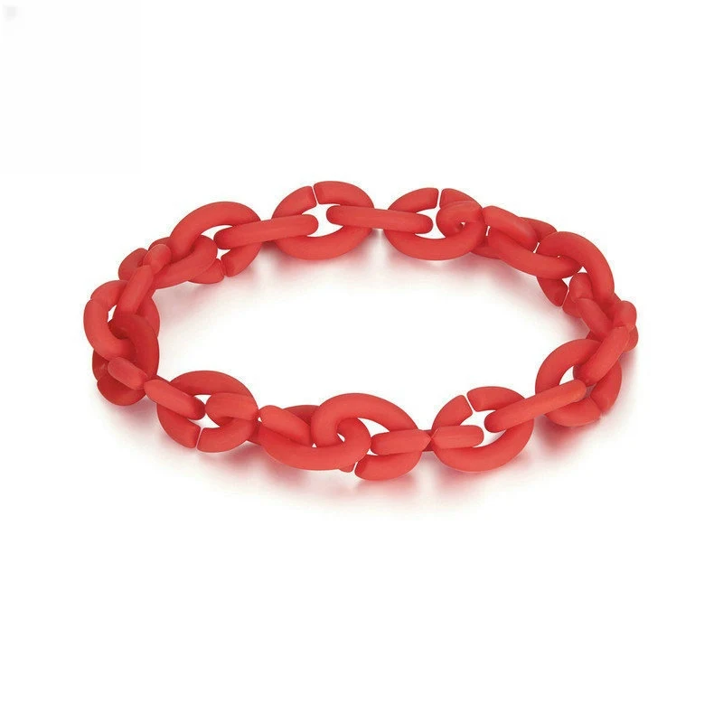 Multicolor siliconen acryl DIY armband, naaibenodigdheden. Eenvoudige puzzel sieraad armband, creëer je eigen unieke sieraad.