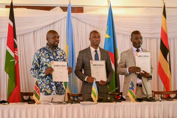 Transport Cabinet Secretary Kipchumba Murkomen with his counterparts from EAC at the joint ministerial committee meeting on May 3, 2024.