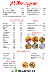 Hari Om Juice Bar menu 2