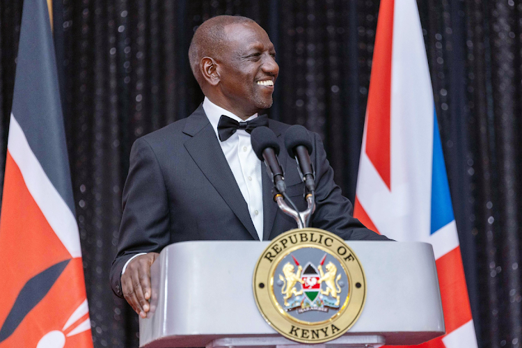 President William Ruto during a state banquet in honour of Majesties King Charles III and Queen Camilla at State House, Nairobi.