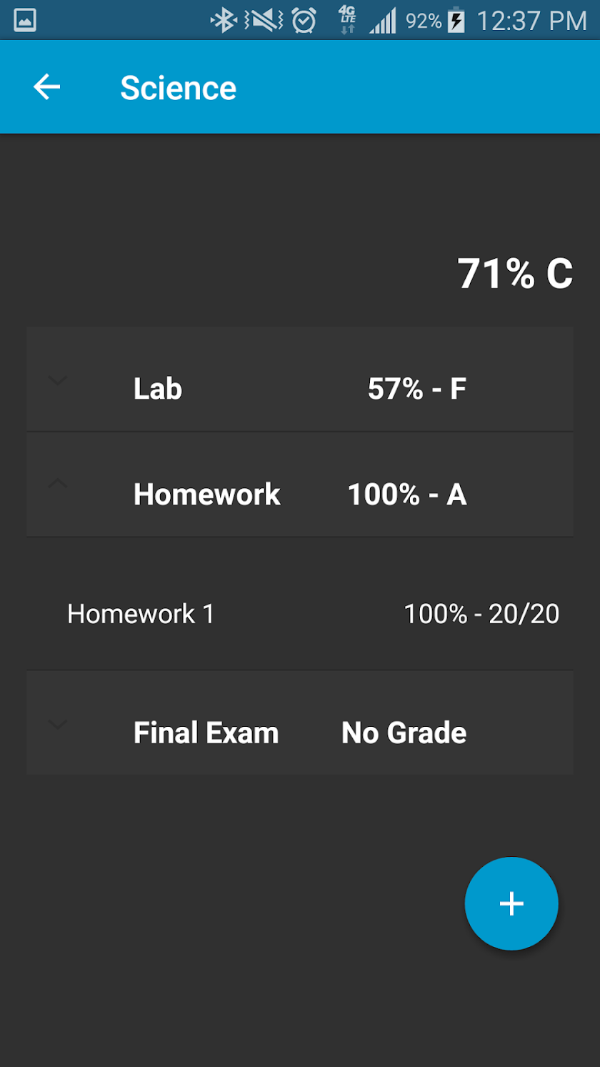 Four.oh (Grade Tracker) Screen 3