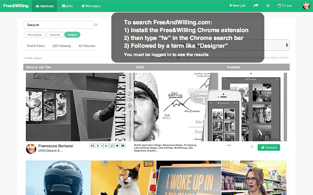 Free&Willing Search chrome extension