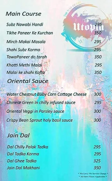 Utopia menu 