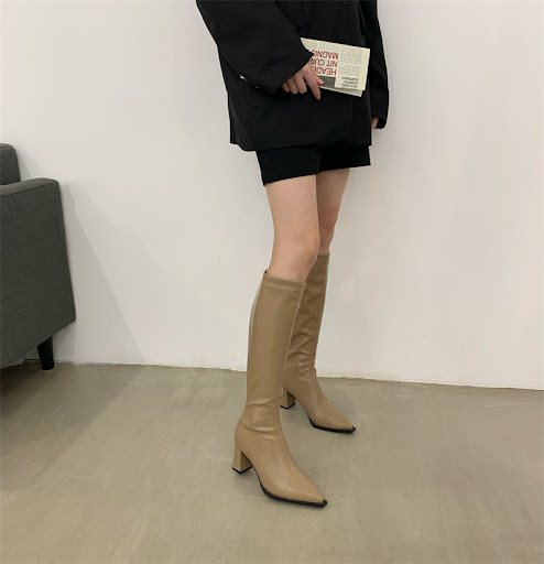 Title 1, Leisure Super Fiber Coarse Heel High Boots for ...