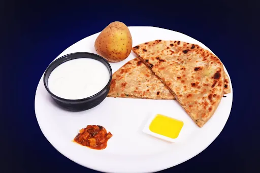 Aloo Achari Paratha With Chaas