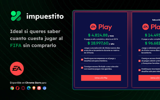 Impuestito: precio final juegos con impuestos