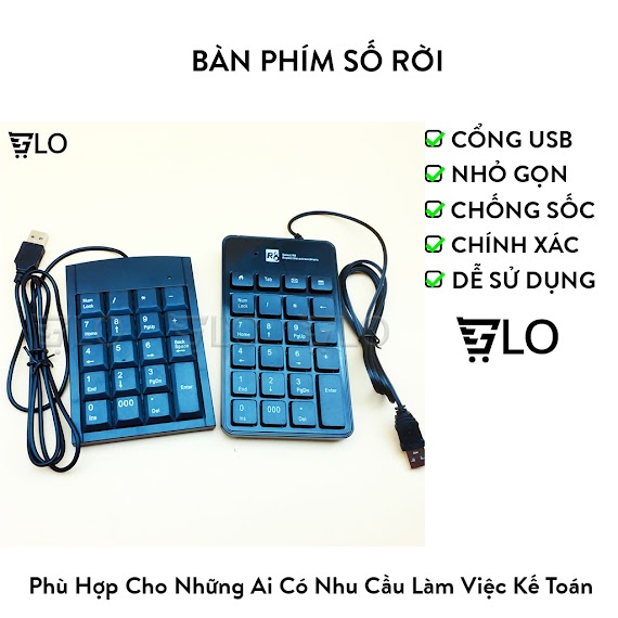 Bàn Phím Số Rời R8 - 1810 Cổng Usb Dùng Cho Pc, Laptop