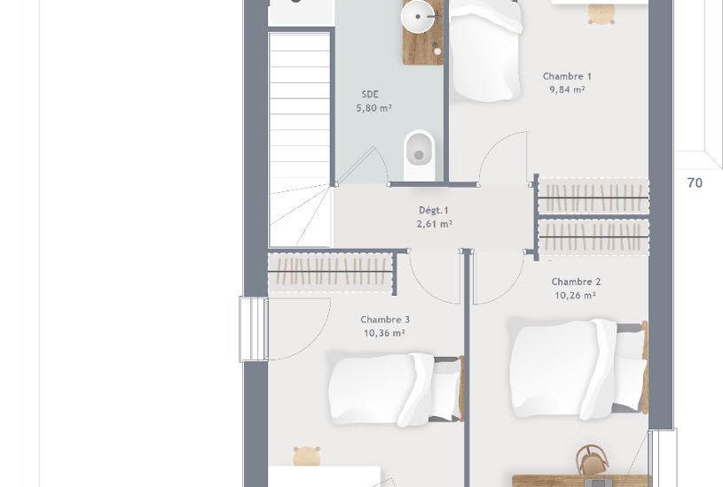  Vente Terrain + Maison - Terrain : 800m² - Maison : 90m² à Bois-d'Ennebourg (76160) 