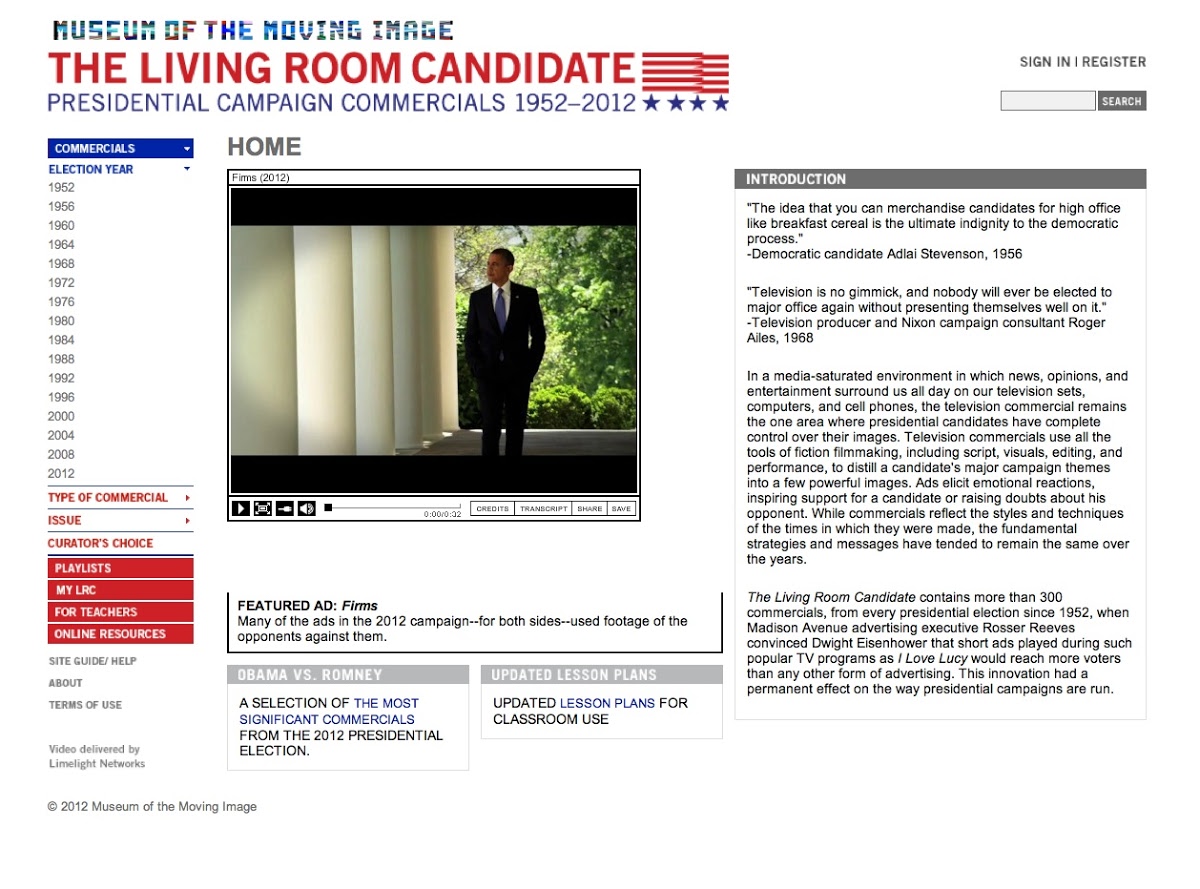 The Living Room Candidate Website Screen Capture Google