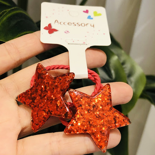 Title 10, Dreamy Glitter Star Moon Girls Hair Tie adds sp...