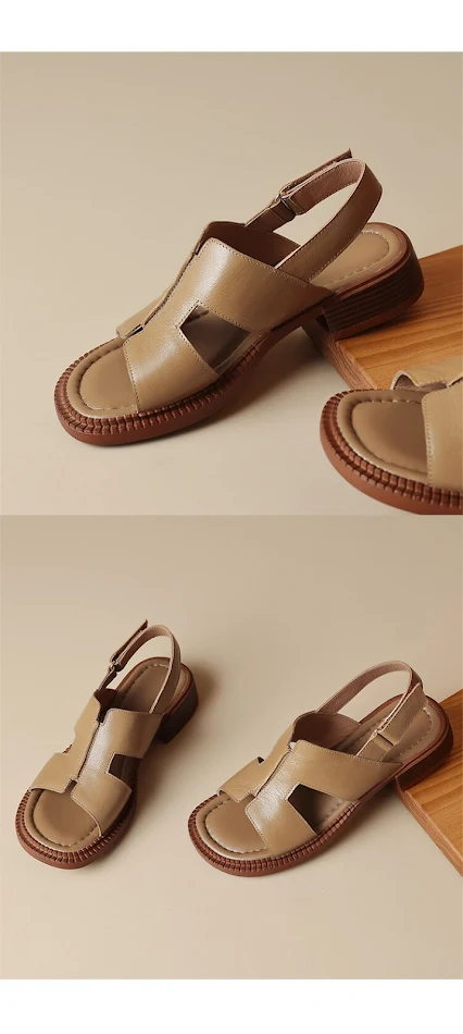 Holle vrijetijdsschoenen voor dames van schapenvacht Zomer sandalen met lage hak Comfortabele en stijlvolle schoenen voor warme dagen.