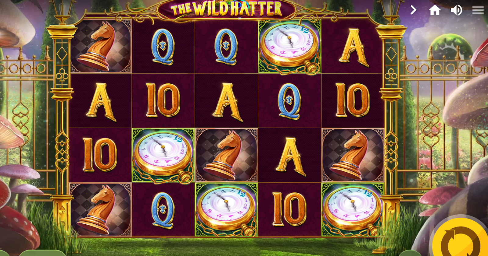 The Wild Hatter is a video slot game that features watch symbols 