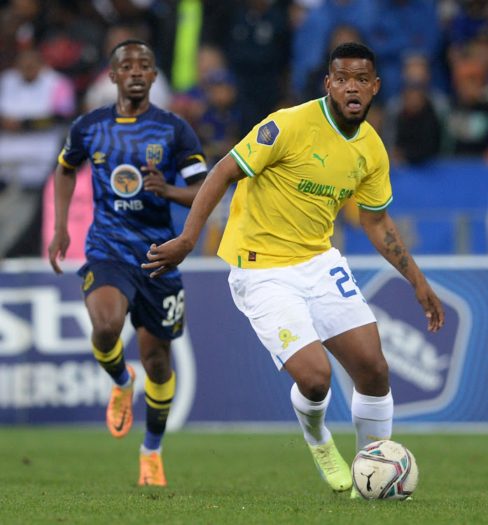 Mamelodi Sundowns midfielder Sipho Mbule in action during the DStv Premiership game against Cape Town City at Cape Town Stadium.