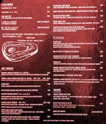 Holy Smoke menu 