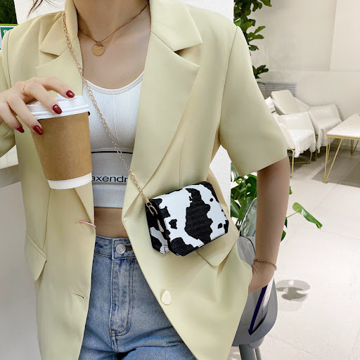 Title 3, Womens Korean Version Cow Pattern Chain Lipsti...
