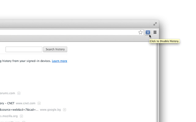 History On/Off chrome extension