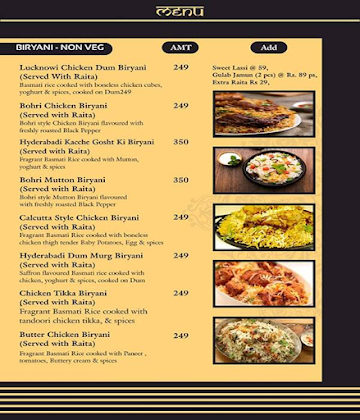 Biryani Bhaijaan menu 