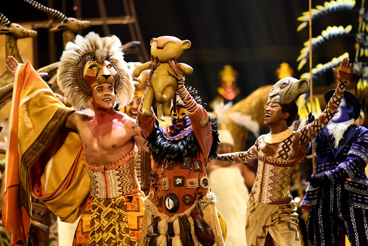 The cast of 'The Lion King' perform during The Olivier Awards 2019 in London, England.