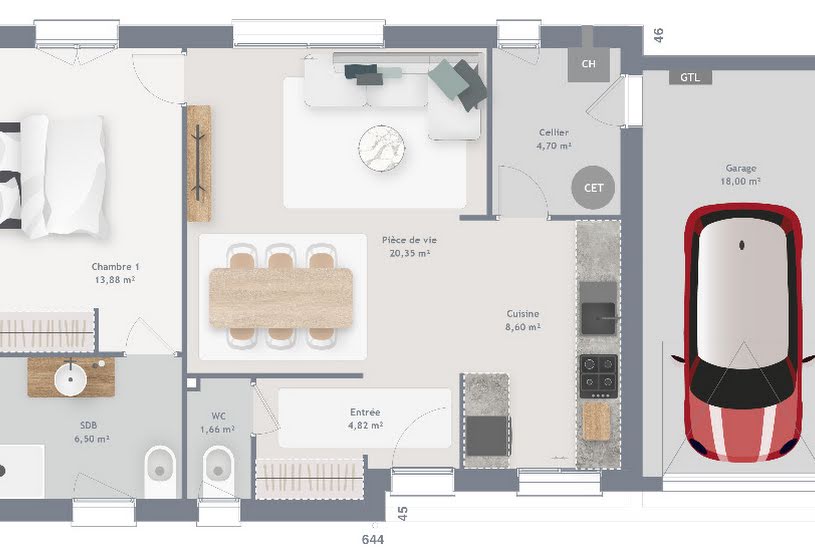  Vente Terrain + Maison - Terrain : 255m² - Maison : 60m² à Noyon (60400) 