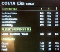 Costa Coffee menu 3