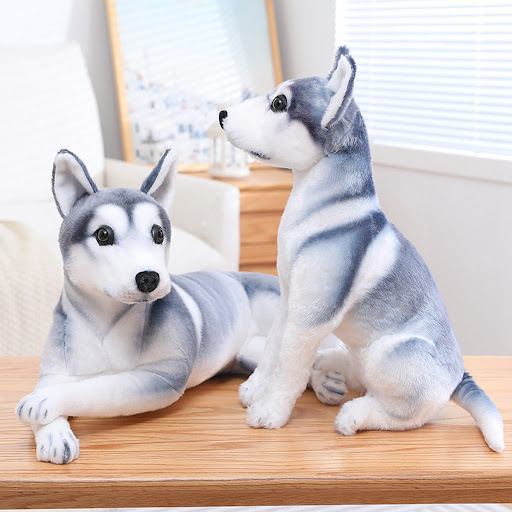 Title 2, Adorable Cartoon Husky Doll Plush Toy. Soft and...