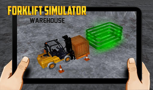 Forklift simulator warehouse