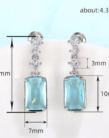Boucles d'oreilles mode rectangulai - 0