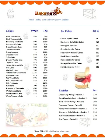 Bakeneto Indirapuram menu 