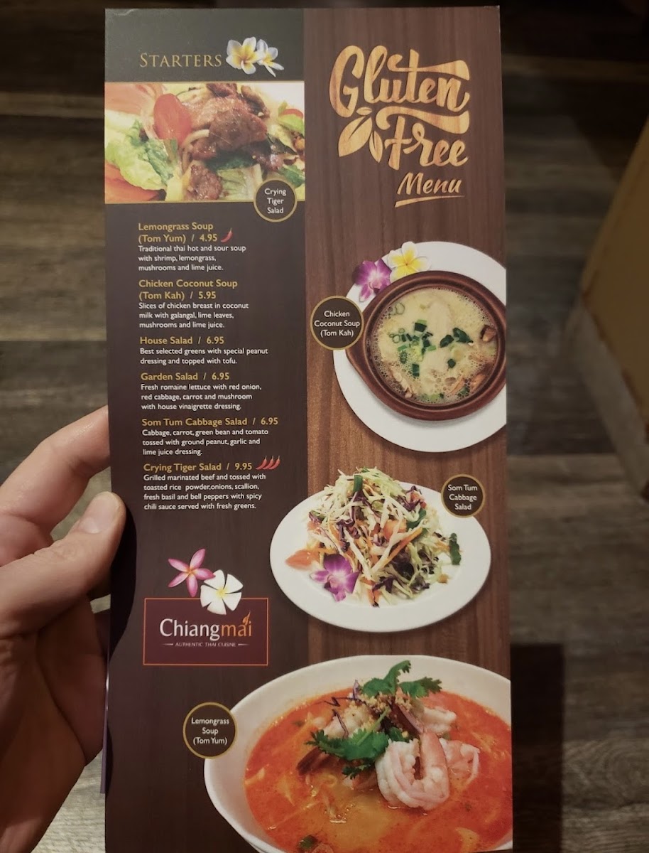 Chiangmai gluten-free menu