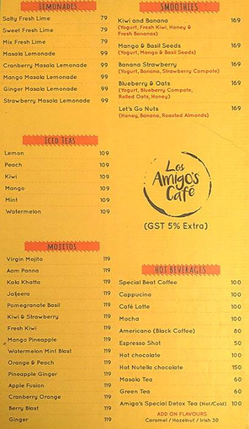 Los Amigo's Cafe menu 