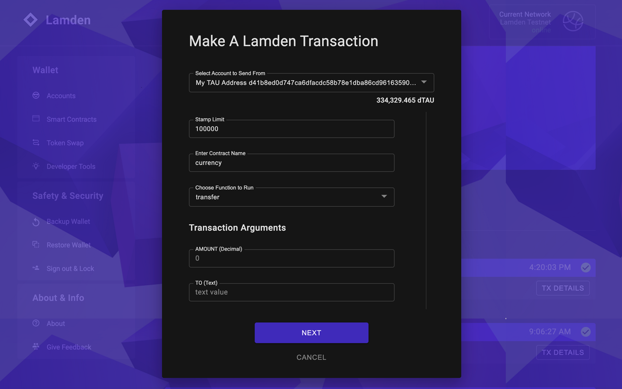 Lamden Vault - Browser Extension Preview image 5