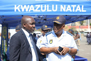 KZN police Commissioner, Lt-Gen Khombinkosi Jula and MEC Mxolisi Kaunda (left) during the official  launch of the ‘Stabilisation Operation’ to deal with violent crimes in the province.