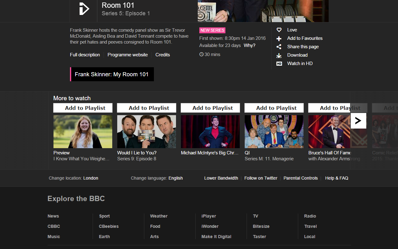 BBC iPlayer Playlists Preview image 2