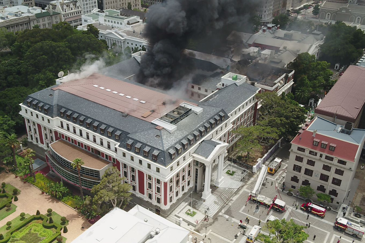 The fire this week caused extensive damage to buildings in the parliamentary precinct in Cape Town.