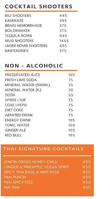 Orange Coconut menu 