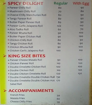 Rolls express menu 