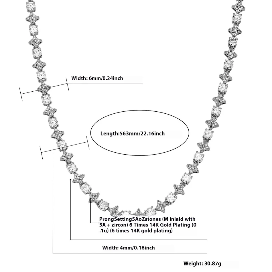 Collier Tennis en Zircon personnalisé Homme Hip Hop Bijou tendance Cadeau unique Élégance et style exclusif Personnalisation sophistiquée