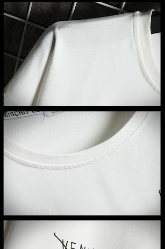 Title 8, Loose Casual All-match Bottoming Shirt Short Sl...