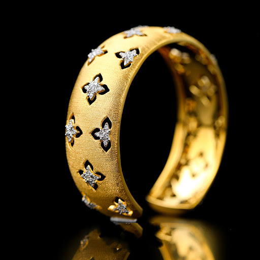 Title 2, S925 Silver Plated Gold Plated Brushed Openwork...