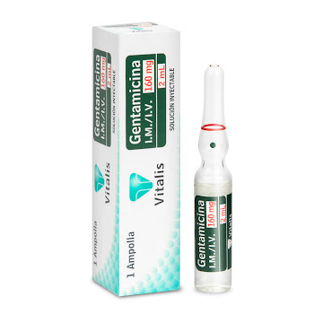 Gentamicina 160mg/2ml Vitalis Caja x 1 Ampolla  