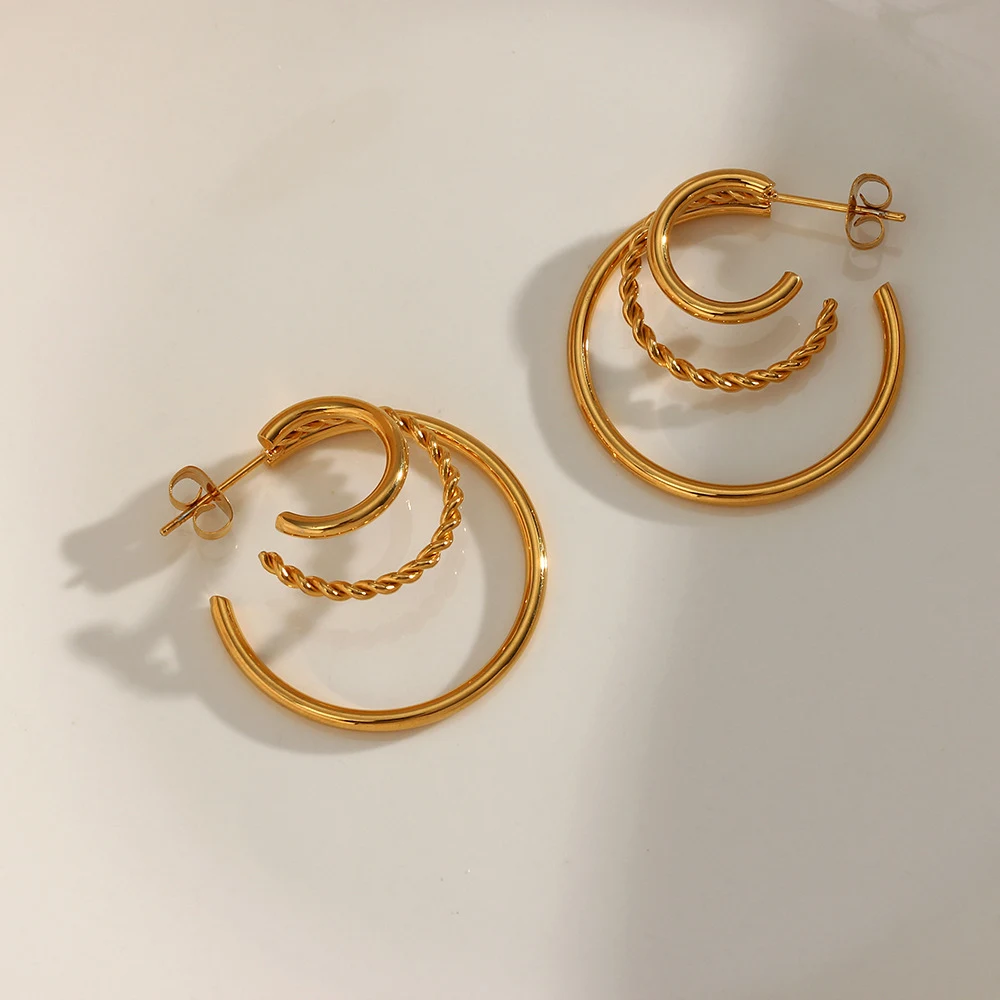 Title 1, Boucles doreilles tendance en acier inoxydable...