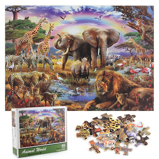 Title 3, Forest Animal World Jigsaw Assembling Toy Educa...