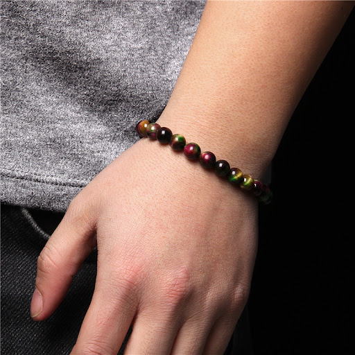 Title 4, Natural Stone Color Scattered Beads 8mm Bead Br...