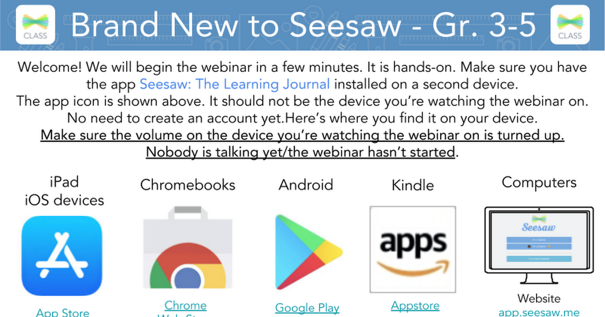 Copy of NEW Brand New to Seesaw 3-5  2018-2019