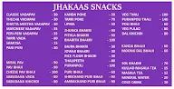 Jhakaas Snacks Centre menu 1