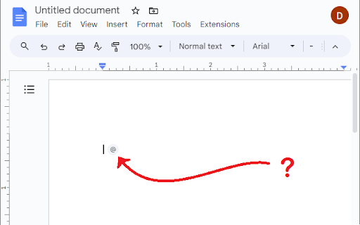 Remove Google Docs Type @ To Insert